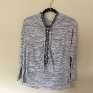 Lace up sweater tee